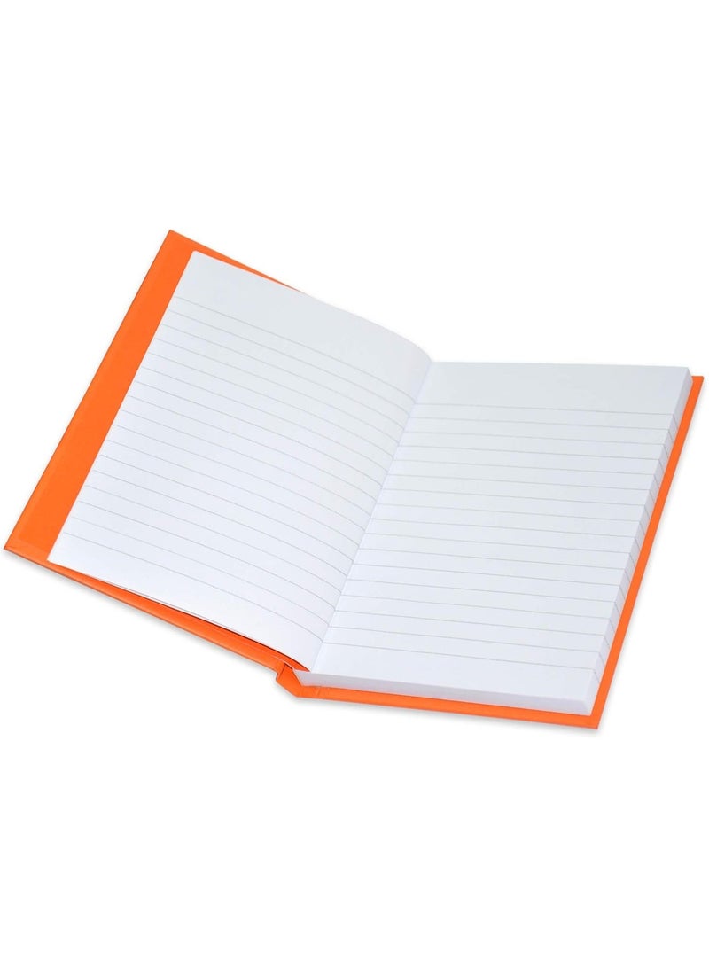 FIS 5-Piece Neon Hard Cover Note Book, 100 Sheets, Single Line, A6 Size, Saffron Colour - FSNBA6N240 - Image 3